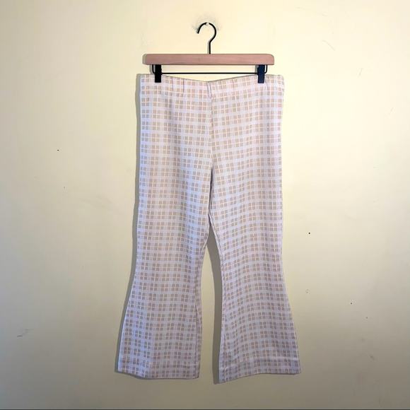 VNTG 1970s wide leg checked trousers - Picture 1 of 4